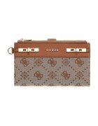 GUESS Портфейл Melinda с монограм и цип - Черен/Tъмносив