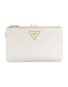 GUESS Портфейл от еко кожа Laurel II с двойно прегъване и каишка за китката