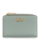 GUESS Портфейл от еко кожа Serenova с двойно прегъване и лого Персийско зелено