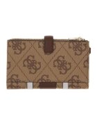 GUESS Портмоне Laurel от еко кожа с лого Светлокафяв