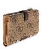 GUESS Портмоне Laurel от еко кожа с лого Светлокафяв