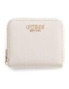 GUESS Портмоне Laurel от еко кожа с цип Слонова кост