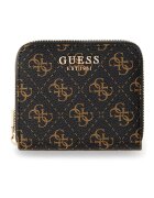 GUESS Портмоне Laurel с цип Черен/Кафяв