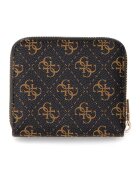 GUESS Портмоне Laurel с цип Черен/Кафяв