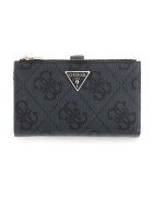 GUESS Портмоне Laurel с цип и монограм Въглен сиво