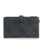 GUESS Портмоне Laurel с цип и монограм Въглен сиво