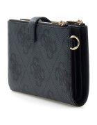 GUESS Портмоне Laurel с цип и монограм Въглен сиво