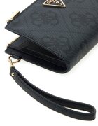 GUESS Портмоне Laurel с цип и монограм Въглен сиво