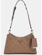 GUESS Ръчна чанта от еко кожа с метално лого - Камел