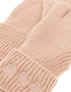 GUESS Ръкавици с вълна с монограм Бледо розово