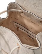 GUESS Раница Cresidia II от еко кожа с монограм Слонова кост