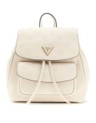 GUESS Раница Cresidia II от еко кожа с монограм - Слонова кост