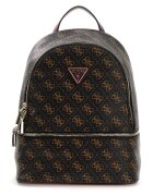 GUESS Раница Follie от еко кожа с регулируеми презрамки - Черен/Кафяв