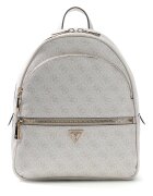 GUESS Раница Manhattan II от еко кожа с монограм Светло сив