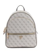 GUESS Раница Manhattan II от еко кожа с монограм Светло сив/Сиво-кафяв