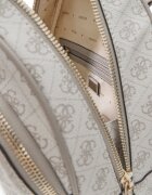 GUESS Раница Manhattan II от еко кожа с монограм Светло сив/Сиво-кафяв