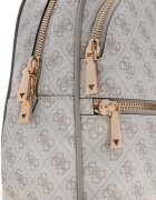 GUESS Раница Manhattan II от еко кожа с монограм Светло сив/Сиво-кафяв