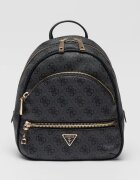 GUESS Раница Manhattan II с монограм Черен/Антрацитно сиво