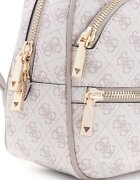 GUESS Раница Manhattan II с монограм Светло сив/Сиво-кафяв