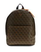 GUESS Раница Milano от еко кожа с монограм - Черен/Карамел