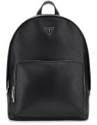 GUESS Раница MIlano от еко кожа с релеф Сафиано - Черен