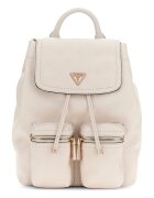 GUESS Раница от еко кожа Janie с 2 джоба с цип - Крем