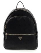 GUESS Раница от еко кожа Manhattan II с монограми Черен