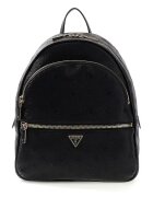 GUESS Раница от еко кожа Manhattan II с монограми - Черен