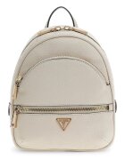 GUESS Раница от еко кожа Manhattan II с външни джобове Мръснобял