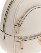 GUESS Раница от еко кожа Manhattan II с външни джобове Мръснобял