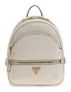 GUESS Раница от еко кожа Manhattan II с външни джобове - Мръснобял
