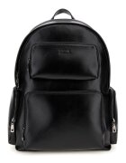 GUESS Раница от еко кожа с лого - Черен