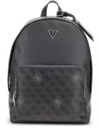 GUESS Раница от еко кожа с преден джоб с монограм - Tъмносив