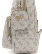 GUESS Раница Power Play II с монограм Сиво-бежов