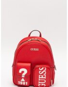 GUESS Раница Utility Vibe от еко кожа с пришити джобове - Червен/Бял