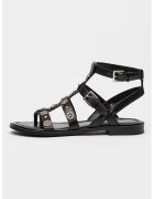 GUESS Равни сандали с декоративни апликации - Черен