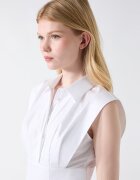 GUESS Разкроена памучна рокля Бял