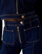 GUESS Разкроени дънки с ръб Тъмносин