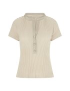 GUESS Рипсена тениска с копчета - Бежов