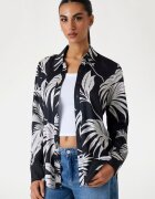GUESS Риза с десен Бял/Черен