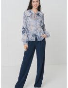 GUESS Риза с графика - Тъмносин/Прашно синьо