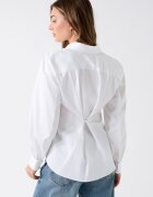 GUESS Риза с копчета и яка Бял