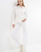 GUESS Риза с лого Крем/Сребрист