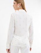 GUESS Риза с лого Крем/Сребрист