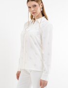 GUESS Риза с лого Крем/Сребрист