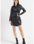 GUESS Рокля от еко кожа с бродерия