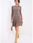 GUESS Рокля-пуловер с плисе - Светлокафяв