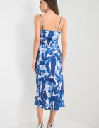GUESS Рокля с лиосел с шал-яка Бял/Син