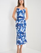 GUESS Рокля с лиосел с шал-яка Бял/Син