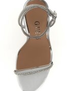 GUESS Сандали с каишка на глезена и декоративни камъни Сребрист